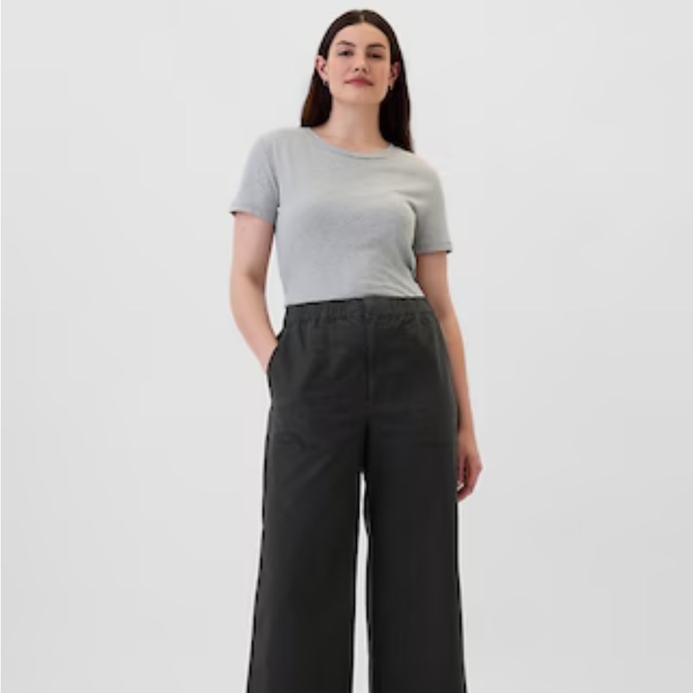 High Rise Easy Wide-Leg Khakis - Picture 3 of 9